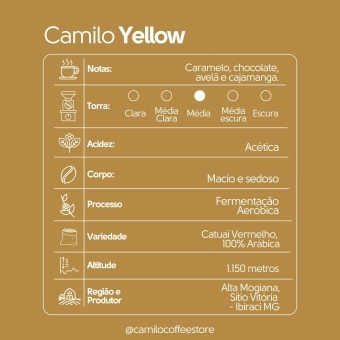 Café Camilo Especial Yellow Alta Mogiana 250g EM GRÃOS 100% Arábica