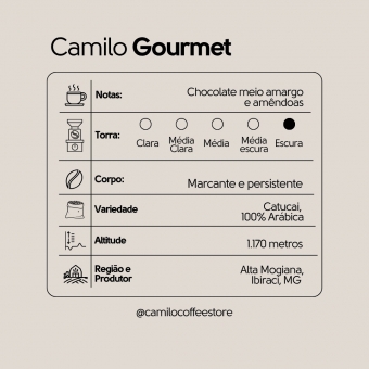 Kit Café Camilo Gourmet: 3 Pacotes de 1Kg EM GRÃOS 100% Arábica