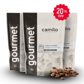 Kit Café Camilo Gourmet: 3 Pacotes de 1Kg EM GRÃOS 100% Arábica + Porta Filtro Camilo