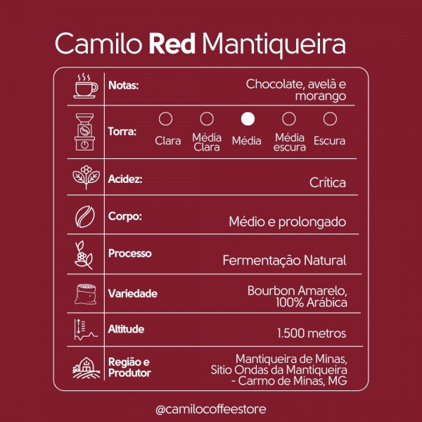 Café Camilo Especial Red Mantiqueira de Minas 250g Em Grãos
