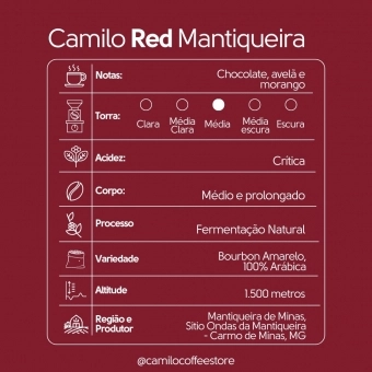 Café Camilo Especial Red Mantiqueira de Minas 250g EM GRÃOS 100% Arábica